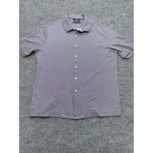 Hart Schaffner Marx HartSoft Luxury Cotton Shirt Mens L Navy Floral Button Up